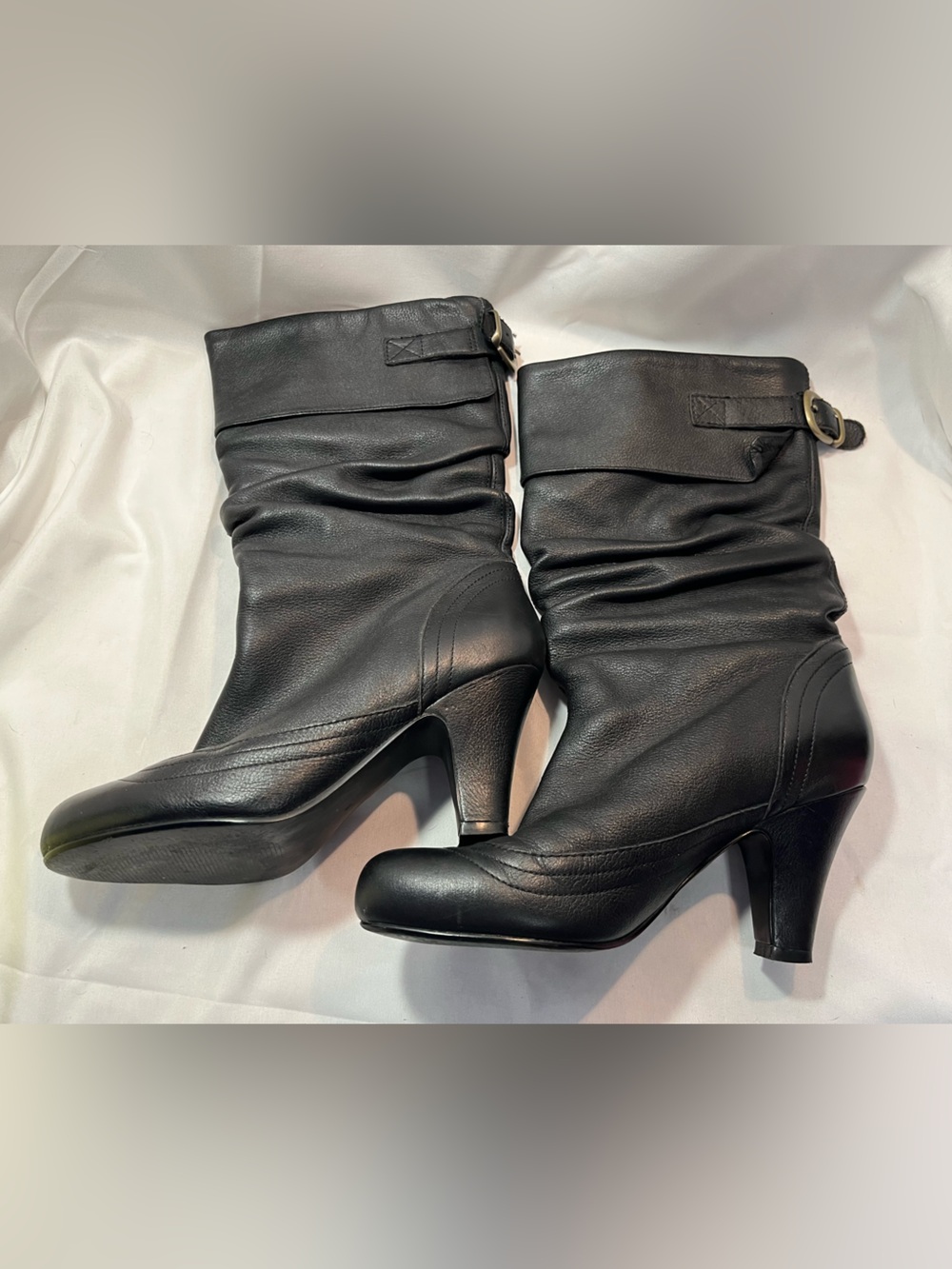 Steve Madden Black Mid-Calf Heeled Boots